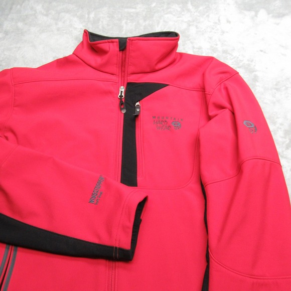 Mountain Hardwear Jacket Mens Large Red Softshell Water Resistant‎ Windstopper - Picture 3 of 16